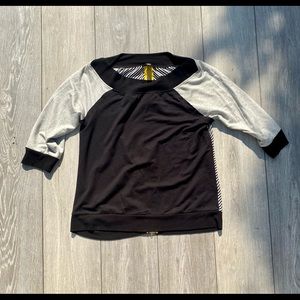 Black and Gray Knit Top